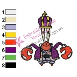 krabs The King SquarePants Embroidery Design